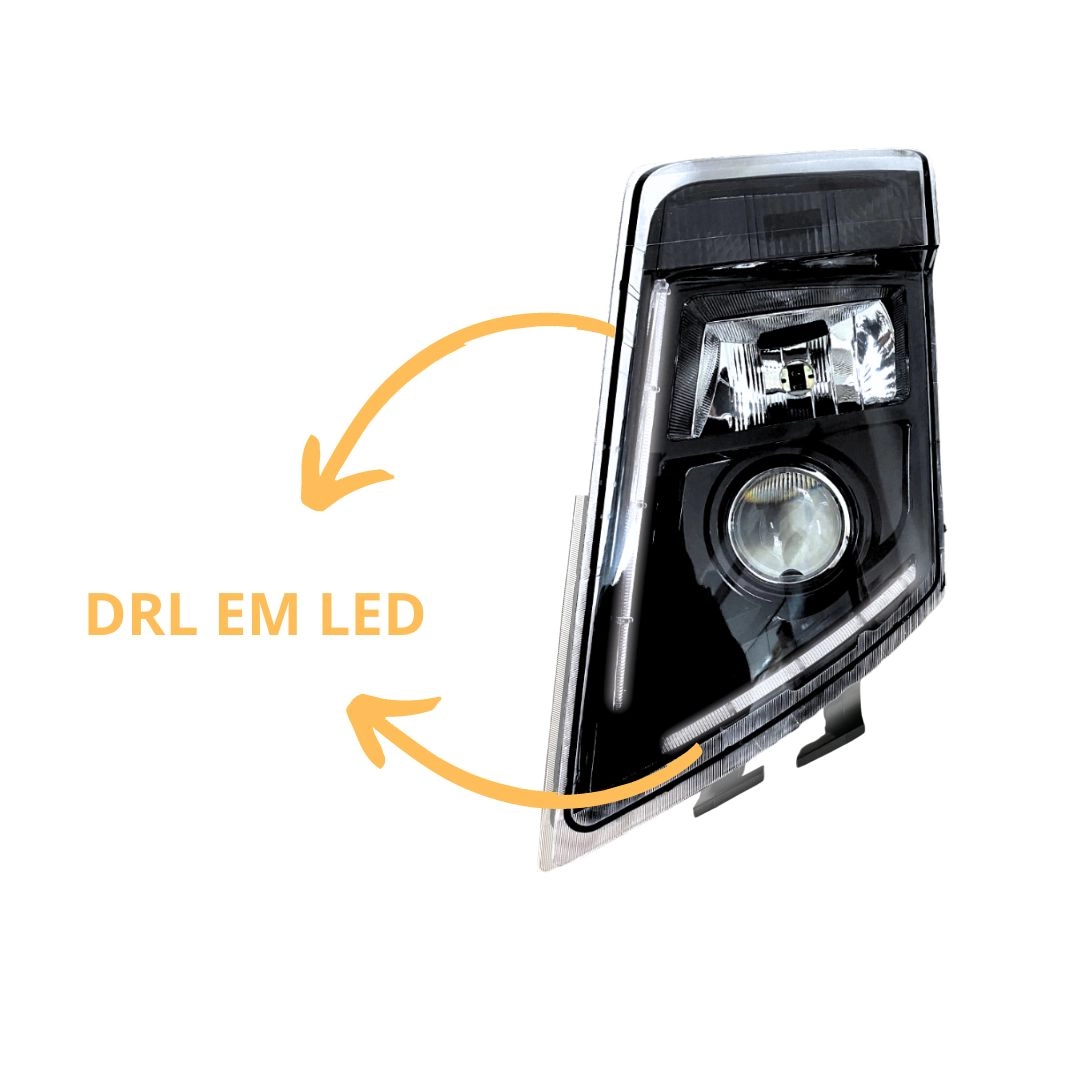 Farol Para Volvo FM FH13 Pisca Máscara Negra Esquerdo