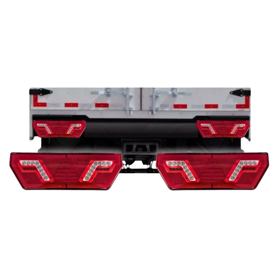 Kit Lanterna Traseira Guerra Universal 12V LED Com Chicotes