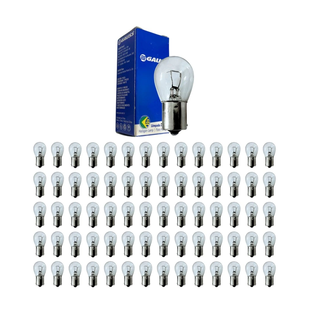Kit 100 Lampadas 1141 24V 1 Polo P21W 21W Gauss GL1141B