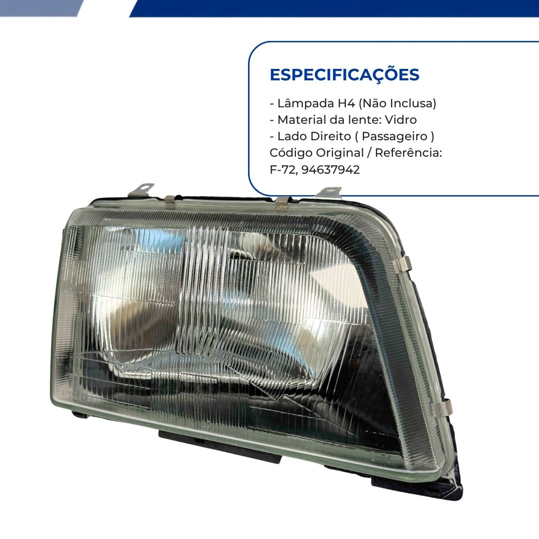 Par Farol Principal Lado Esquerdo e Direito Vidro GM Monza 1982 a 1987 Hatch Sedan Perua Par Farol Principal Lado Esquerdo e Direito Vidro GM Monza 1982 a 1987 Hatch Sedan Perua