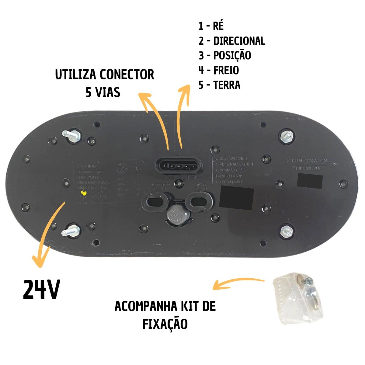 Lanterna Traseira 24v LED Universal Implementos Randon Sinal Sul 2352065020