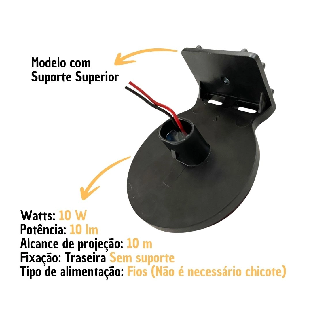Lanterna Lateral Implemento P 65mm Com Suporte LED Cristal Para Carreta Caminhão Trailer Reboque