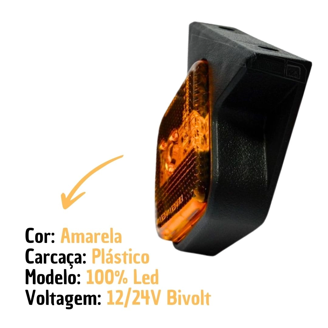 Lanterna Lateral Carreta Guerra LED Bivolt Braslux Com Sup Lanterna Lateral Carreta Guerra LED Bivolt Braslux Com Sup