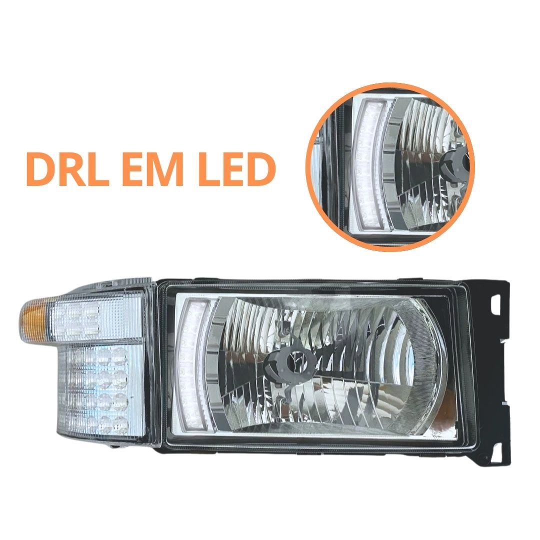 Farol Dianteiro Principal 24v E Pisca DRL em LED Para Scania Série 4 5 6 PGR Lado Direito 1732510 Farol Dianteiro Principal 24v E Pisca DRL em LED Para Scania Série 4 5 6 PGR Lado Direito 1732510