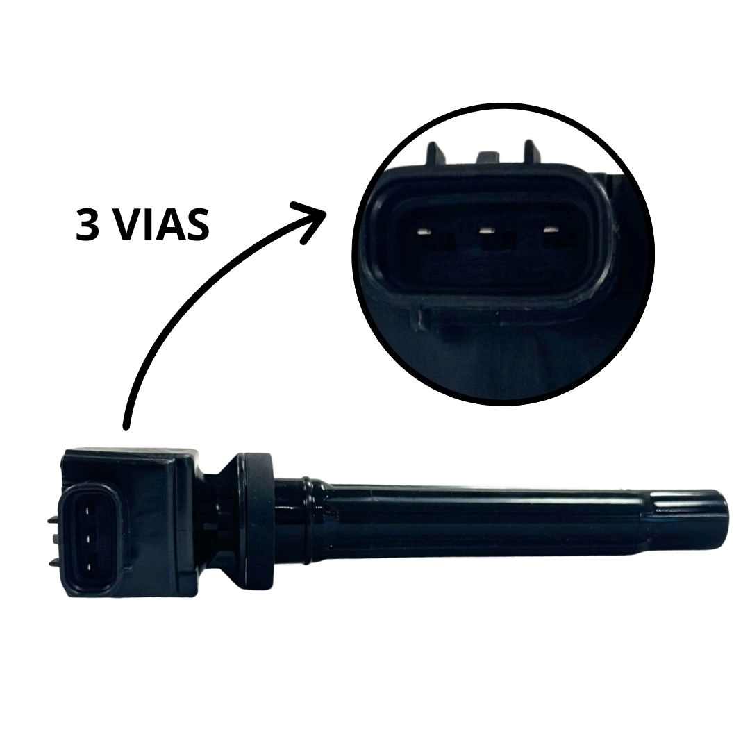 Bobina Ignição Tipo Caneta 12v Com Módulo Para Grand Vitara SX4 2.0 16v Tracker Turbo 2.0 3340065J00