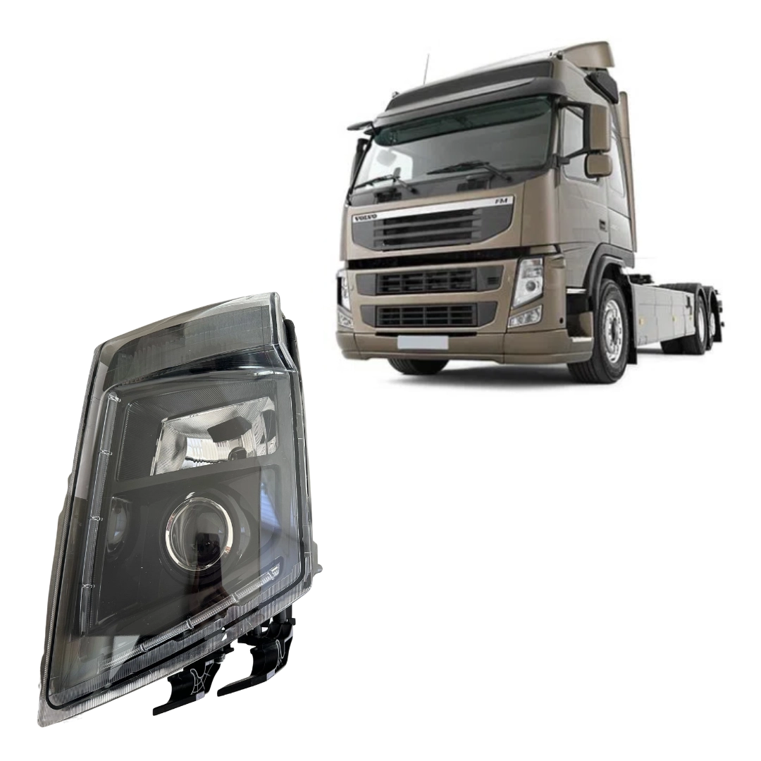 Farol Para Volvo FM FH13 Pisca Máscara Negra Esquerdo
