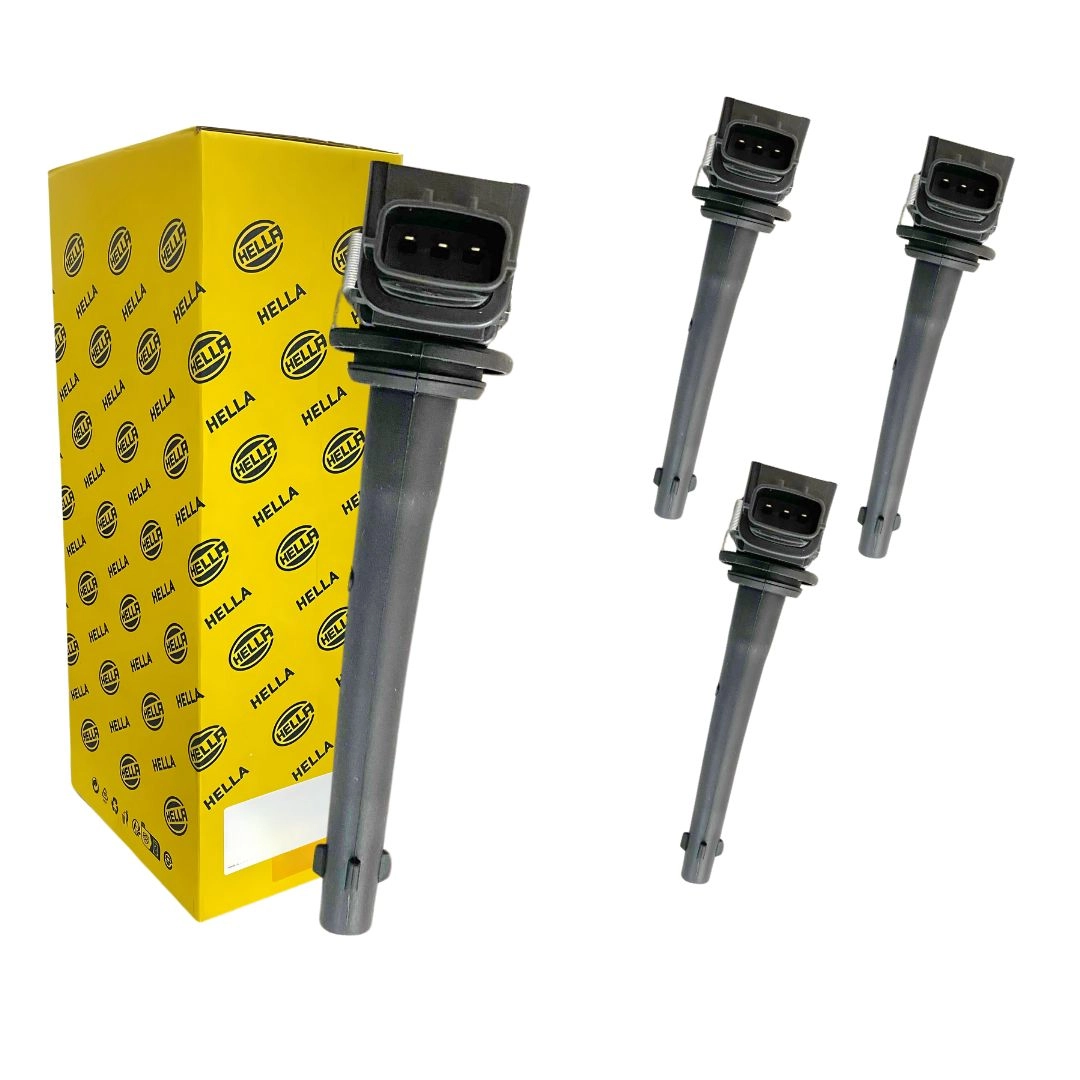 Kit 4 Bobina de Ignição Para Tiida 1.8 16v 2007 a 2009 Hella