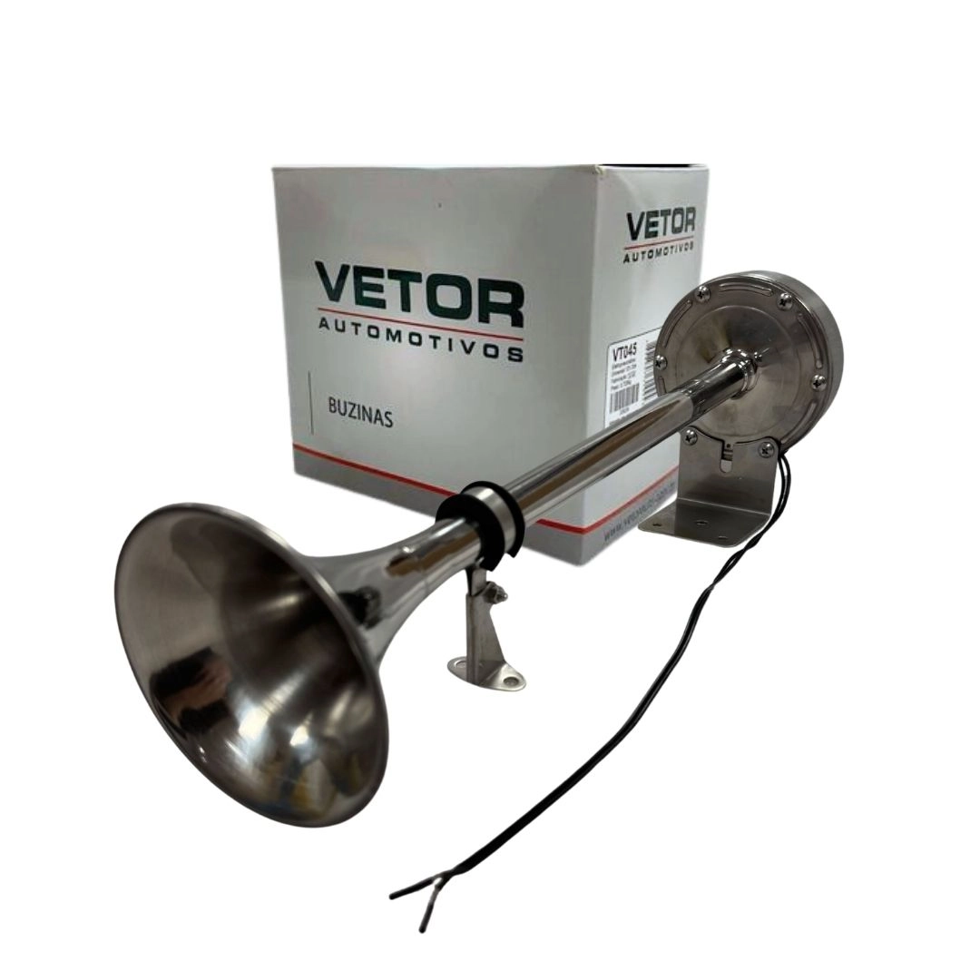 Buzina Marítima 12v 100% Elétrica 1 Corneta Inox Universal Barcos Lanchas Iates Automóveis Vetor Buzina Marítima 12v 100% Elétrica 1 Corneta Inox Universal Barcos Lanchas Iates Automóveis Vetor