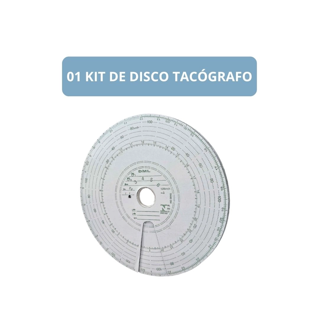 Disco De Tacógrafo VDO Semanal 125Km/h Caixa Com 10 Conjuntos de 7 Discos Diagrama Semanais DML