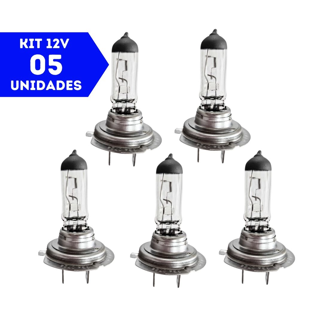 Kit 5 Lâmpadas Farol H7 12v 55w Universal Amarela Gauss