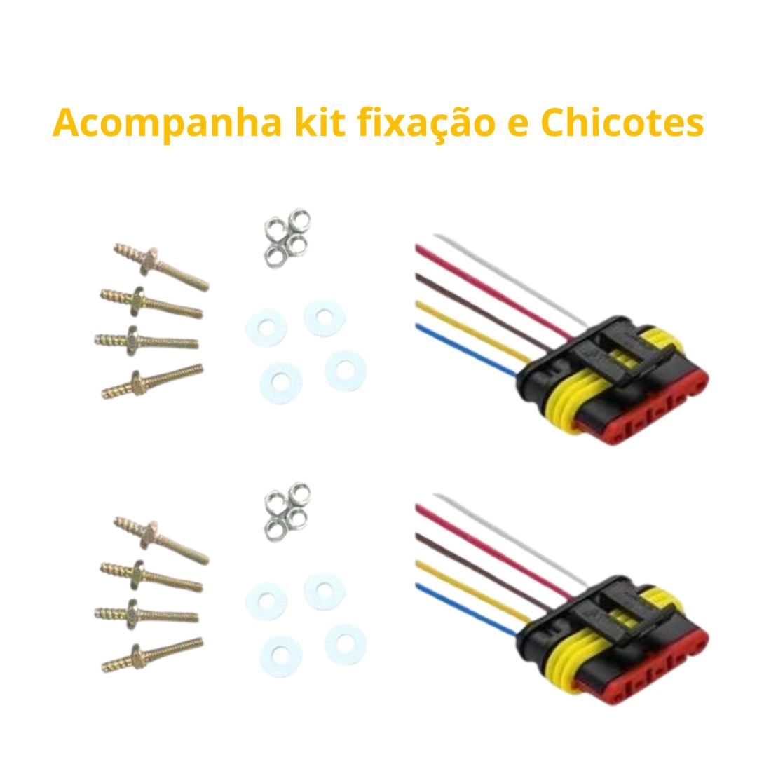 Kit Lanterna Traseira Carreta Randon Full Led 13 + Chicotes