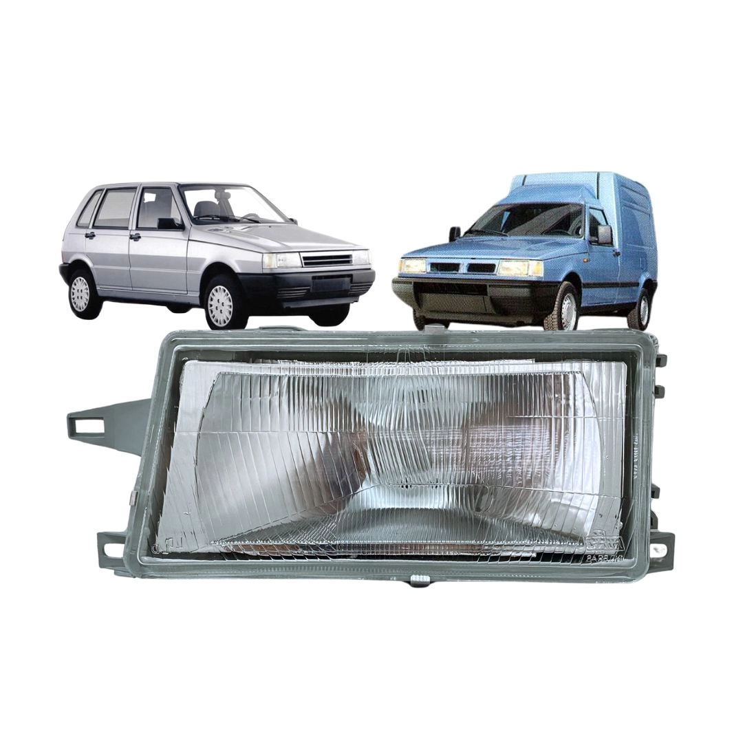 Farol Principal Para Fiat Uno Fiorino 91 a 04 Vidro Esquerdo