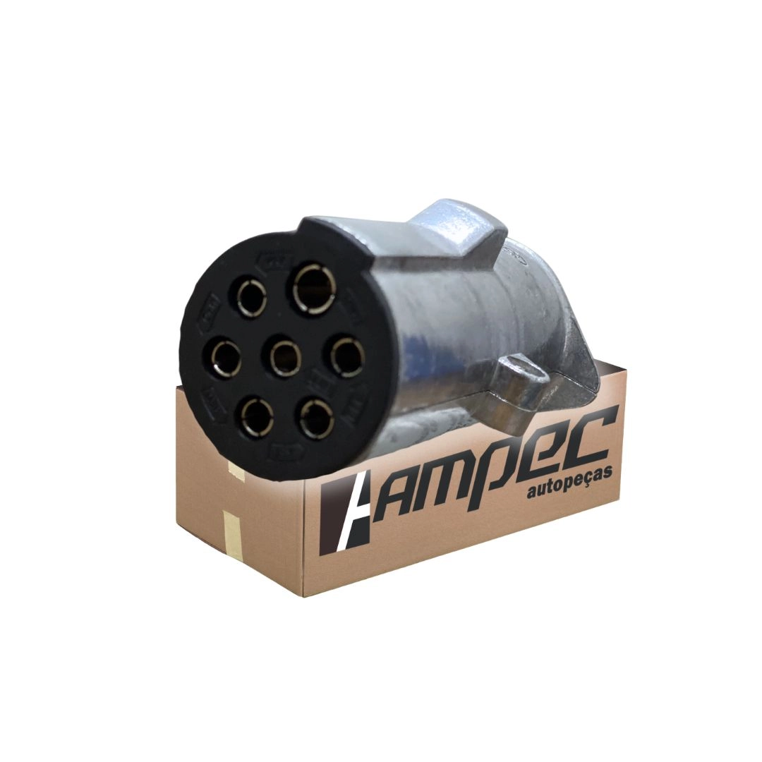 Tomada Elétrica Caminhão Carreta 7 Polos Macho Alumínio