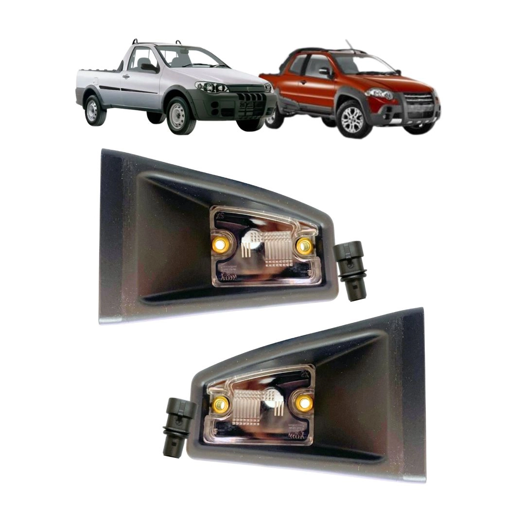 Par Lanterna Luz De Placa Para Fiat Strada 2005 a 2013