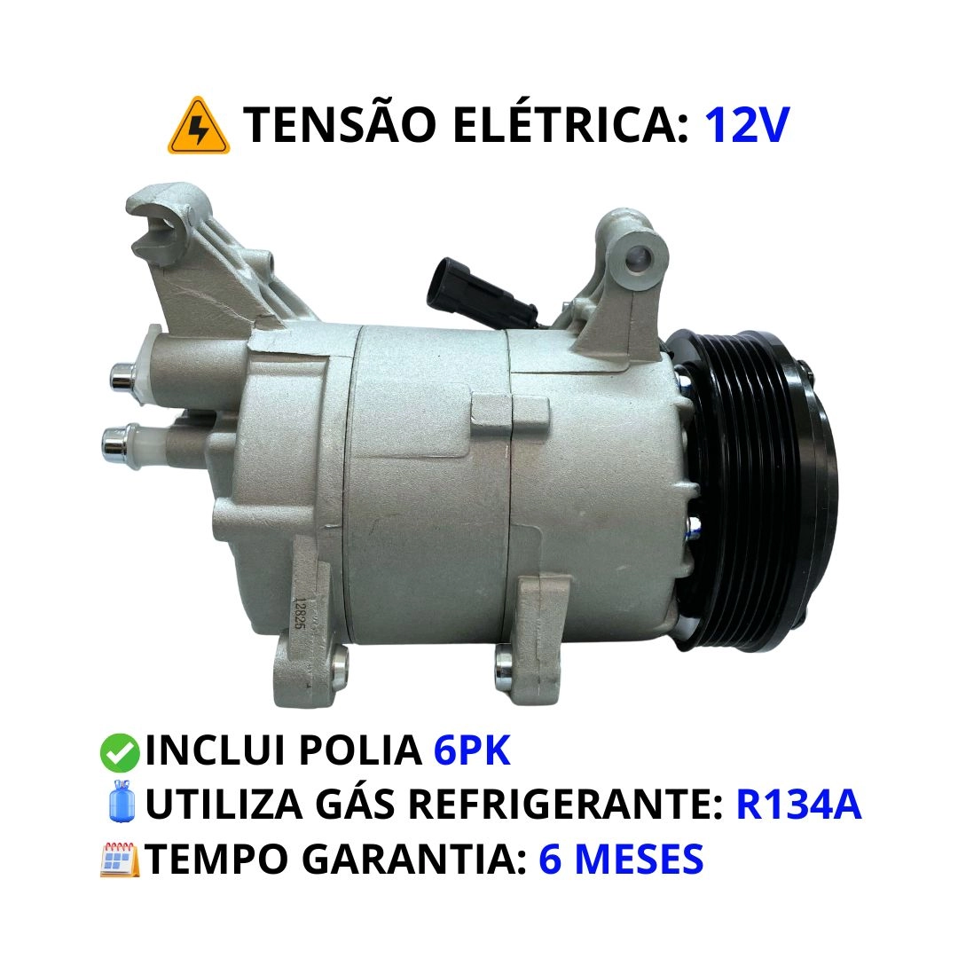 Compressor Ar Para Fiat Bravo Doblo Strada Grand Siena Idea Linea Palio Punto Siena 1.4 1.6 1.8 2011 a 2019 Delphi CS20
