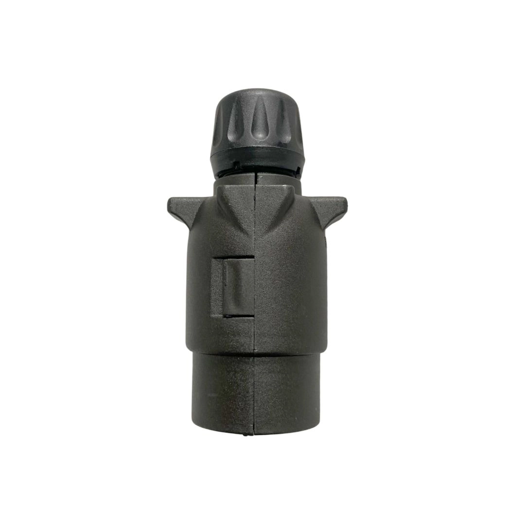 Tomada Elétrica Para Engate Redonda 6 Polos Macho Plástico Preto 12/24V