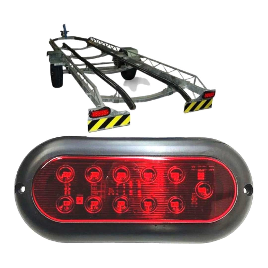 Lanterna Carreta Carretinha Reboque Jet Barco Vermelha 12V