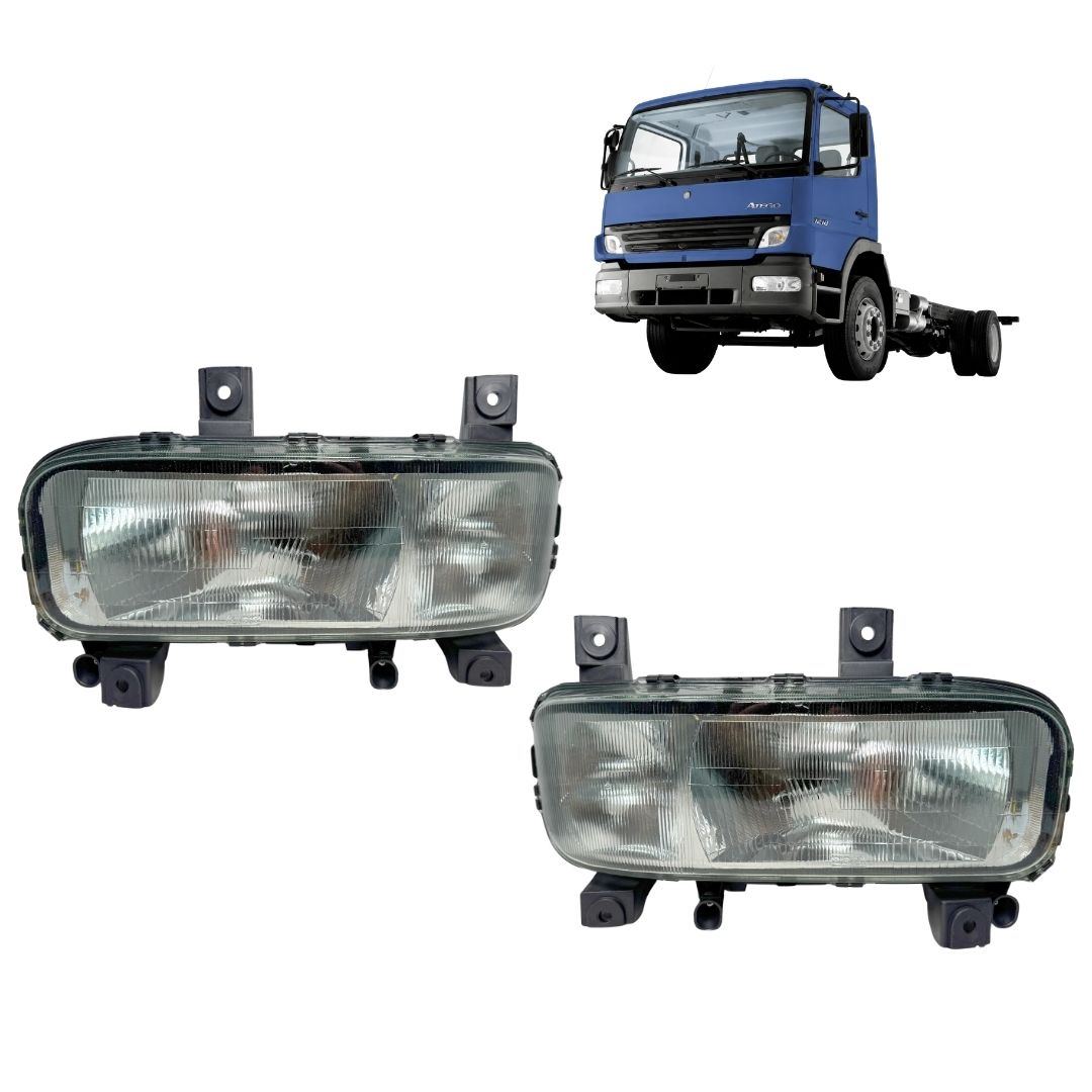 Par Farol Principal Com Auxiliar de Neblina Integrado Mercedes Benz MB Atego 1315 1418 1718 1725 2425 2428 Ano 2006 a 2011 Par Farol Principal Com Auxiliar de Neblina Integrado Mercedes Benz MB Atego 1315 1418 1718 1725 2425 2428 Ano 2006 a 2011