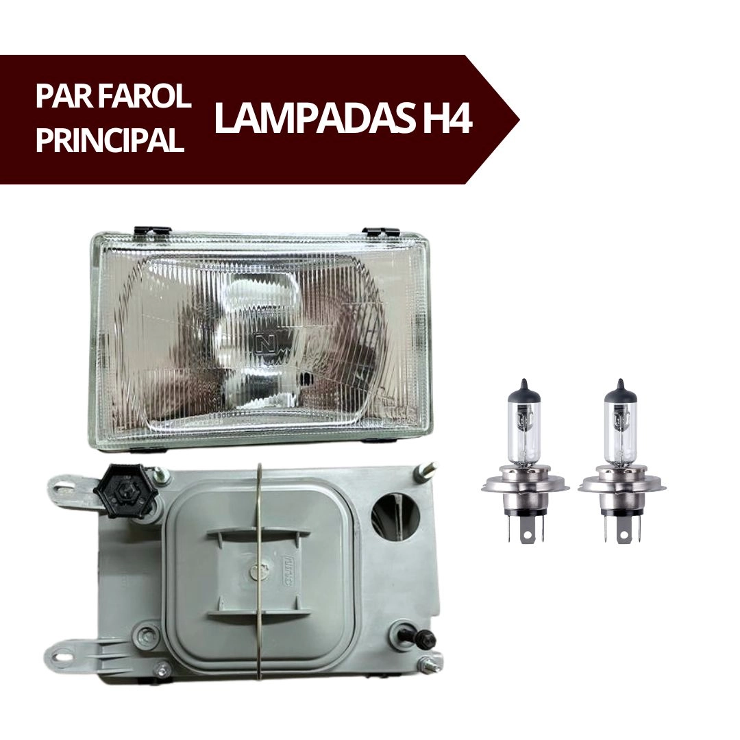 Kit Farol e Milha Para Saveiro Voyage 1987 a 1990 Vidro Kit Farol e Milha Para Saveiro Voyage 1987 a 1990 Vidro