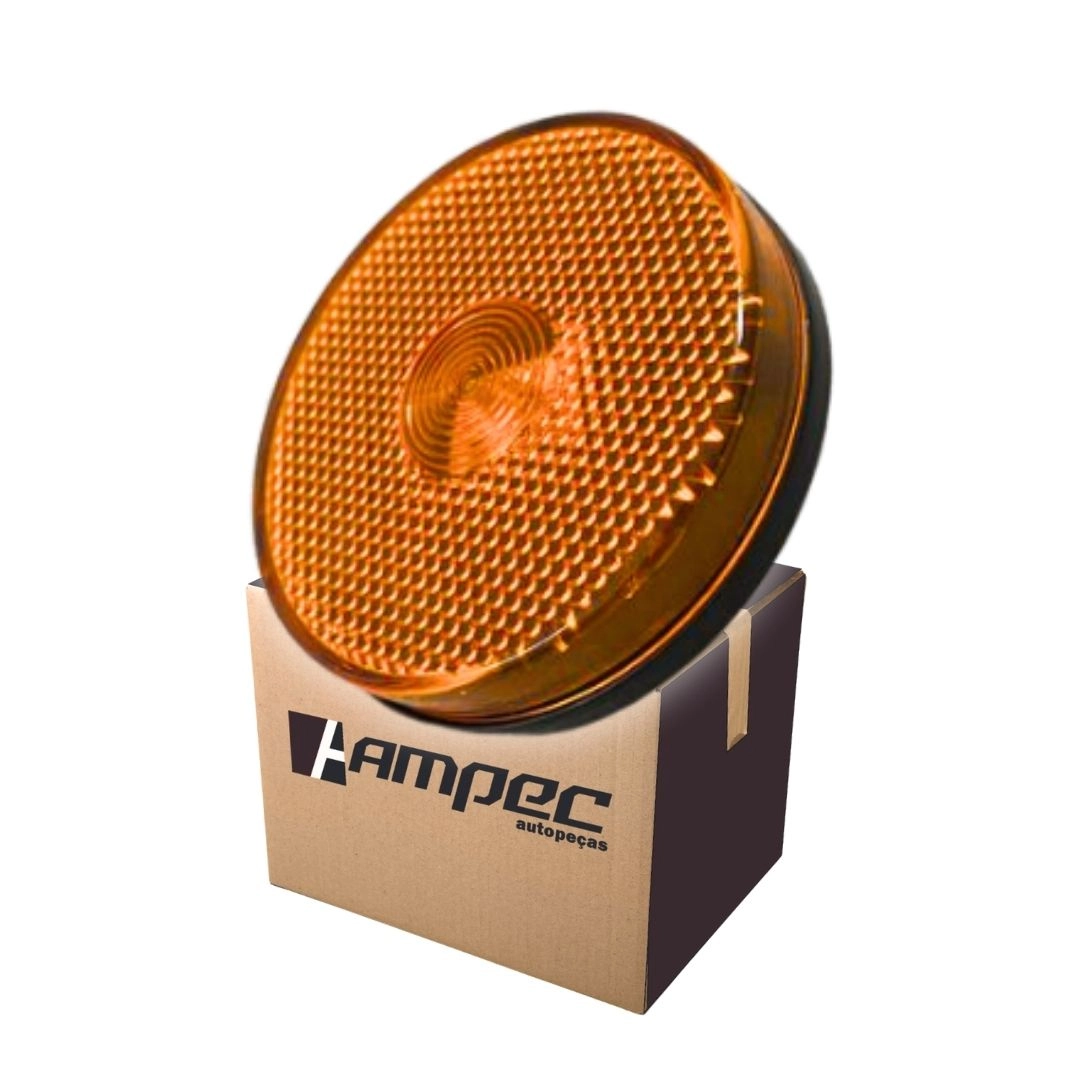 Lanterna Lateral Implemento P 65mm Sem Suporte LED Amarela Para Carreta Caminhão Trailer Reboque 