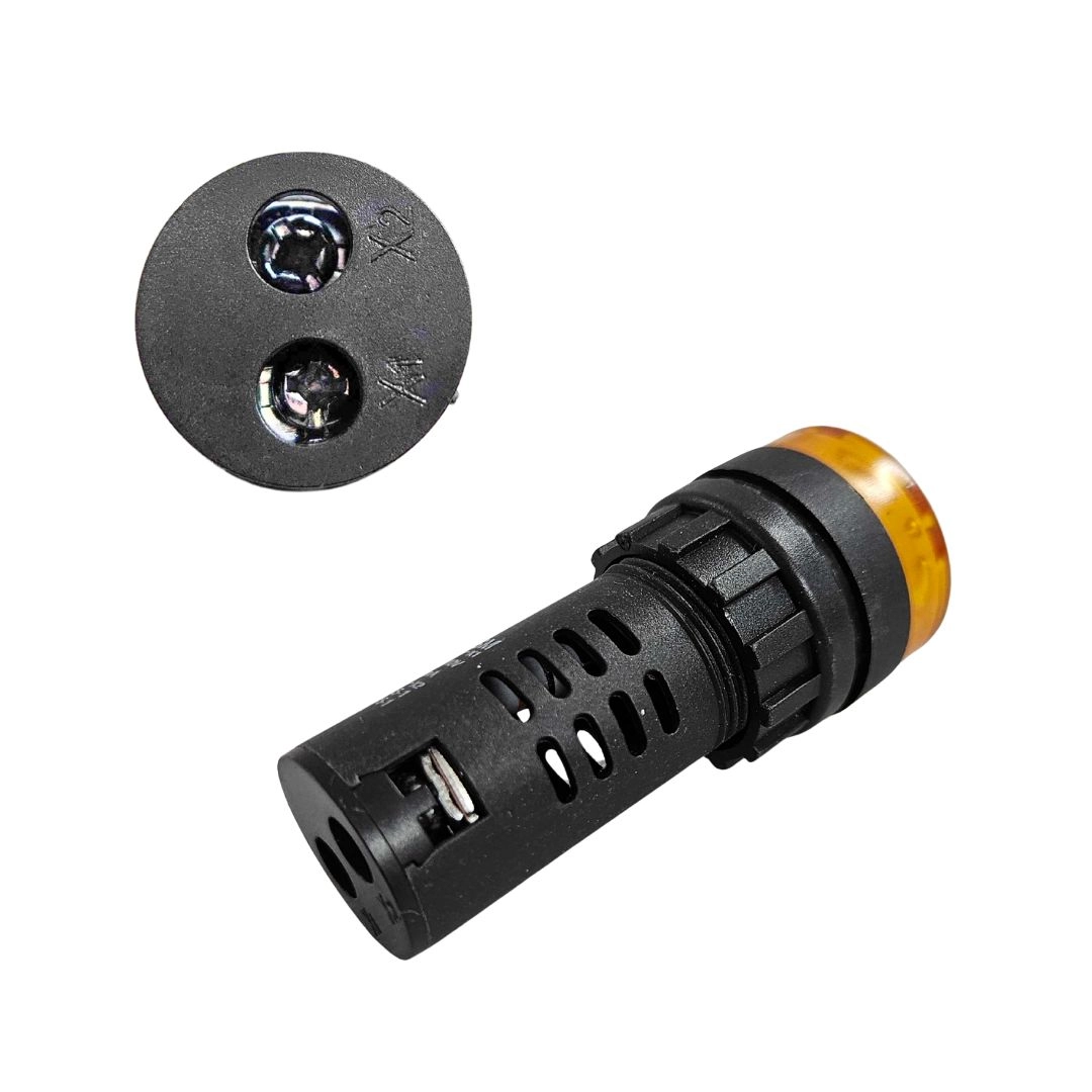 Alarme Sonoro Buzzer Sinaleiro LED Amarelo 22mm 110Vac