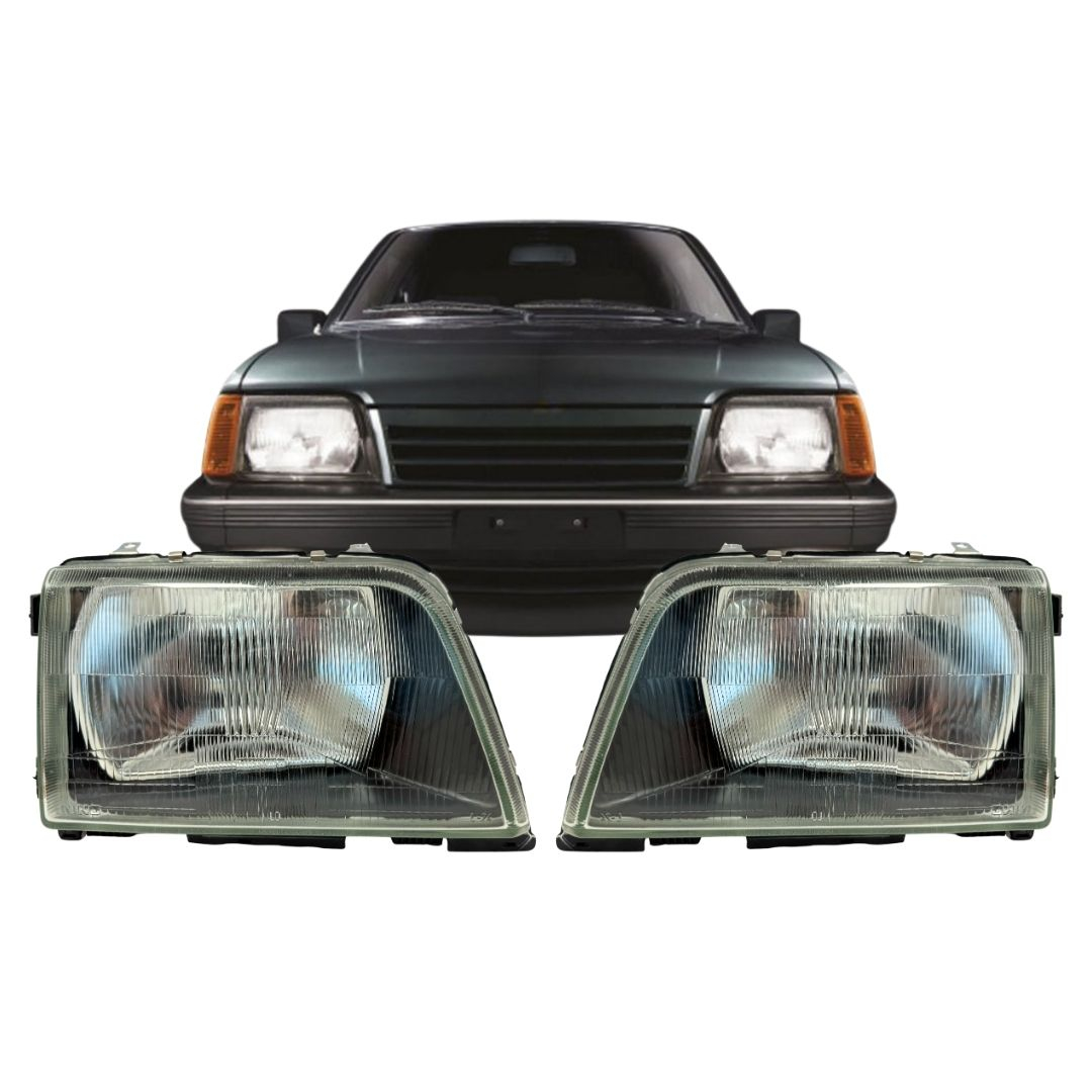 Par Farol Principal Lado Esquerdo e Direito Vidro GM Monza 1982 a 1987 Hatch Sedan Perua Par Farol Principal Lado Esquerdo e Direito Vidro GM Monza 1982 a 1987 Hatch Sedan Perua