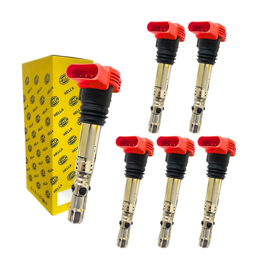 Kit 6 Bobina Ignição Para Audi A4 A6 3.0 2001 a 2006 Hella
