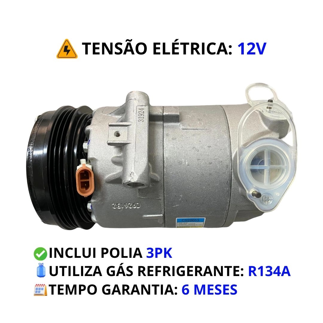 Compressor Ar Para Gol G5 G6 Polo Fox Saveiro Spacefox Voyage 1.0 1.6 2008 a 2015 Delphi CS20053