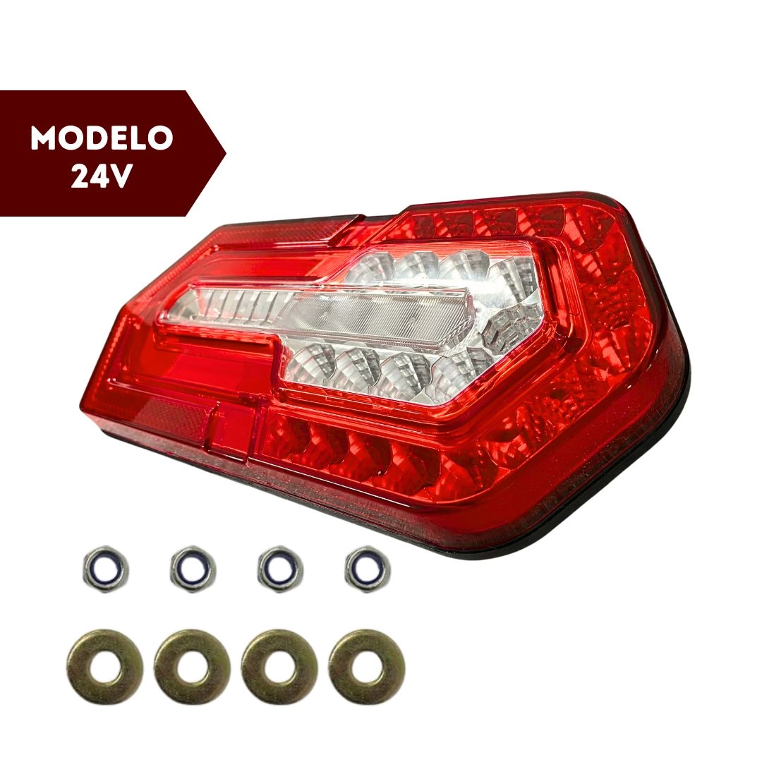 Lanterna Traseira 24v LED Universal Implementos Posição Freio Ré Pisca Sequencial Sinal Sul 223724 