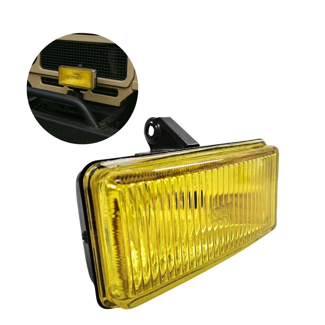 Farol Auxiliar Universal Retangular 152x78mm Vidro Amarela