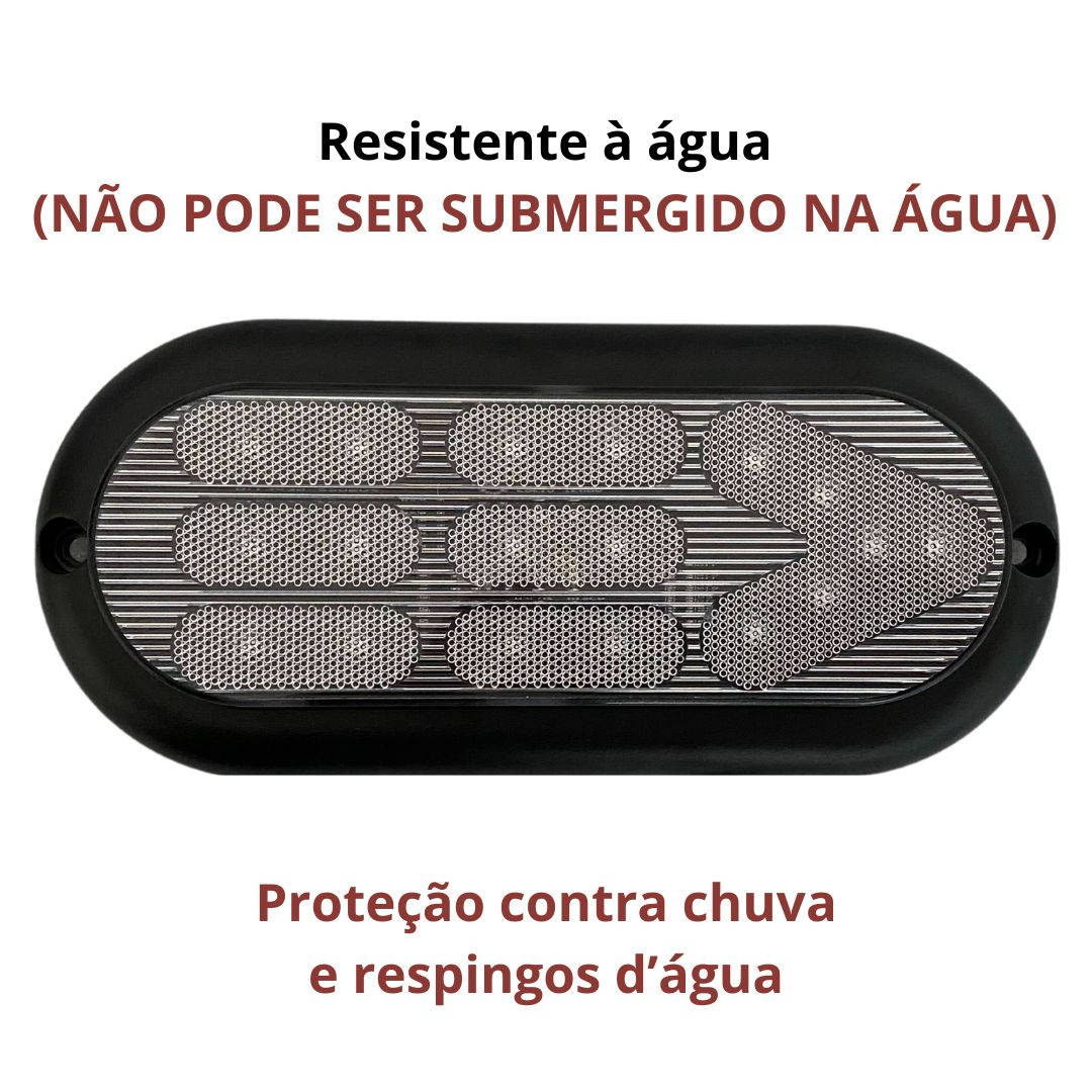 Kit Lanterna Traseira 18 LED Bivolt Cristal Com Luz de Placa Para Reboque Carretinha Universal