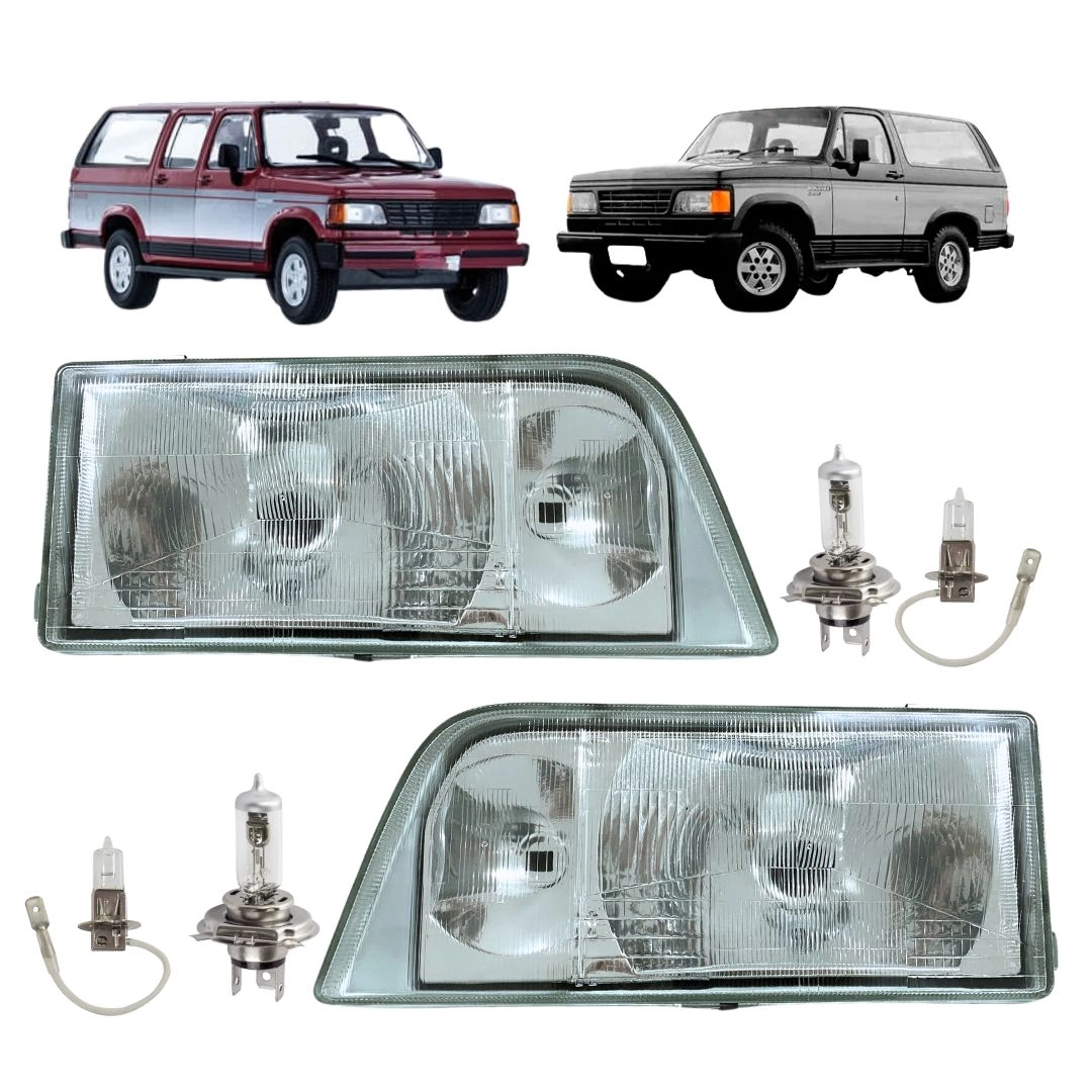 Par Farol Para Bonanza Veraneio 1993 a 1996 Lente Vidro