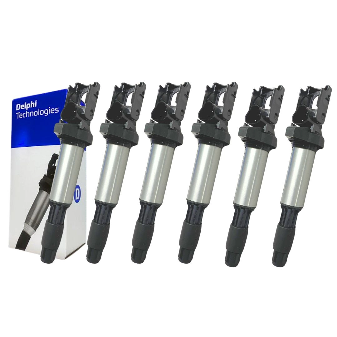 Kit 6 Bobina Ignição Para BMW 525iA 2.5 2000 a 2005 Delphi