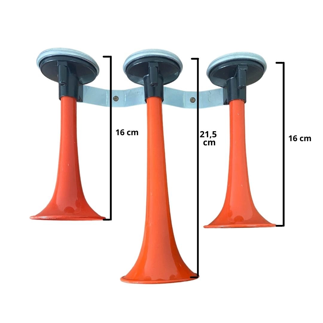 Buzina Pneumática 3 Cornetas Ar Comprimido Verdureiro Buzina Pneumática 3 Cornetas Ar Comprimido Verdureiro