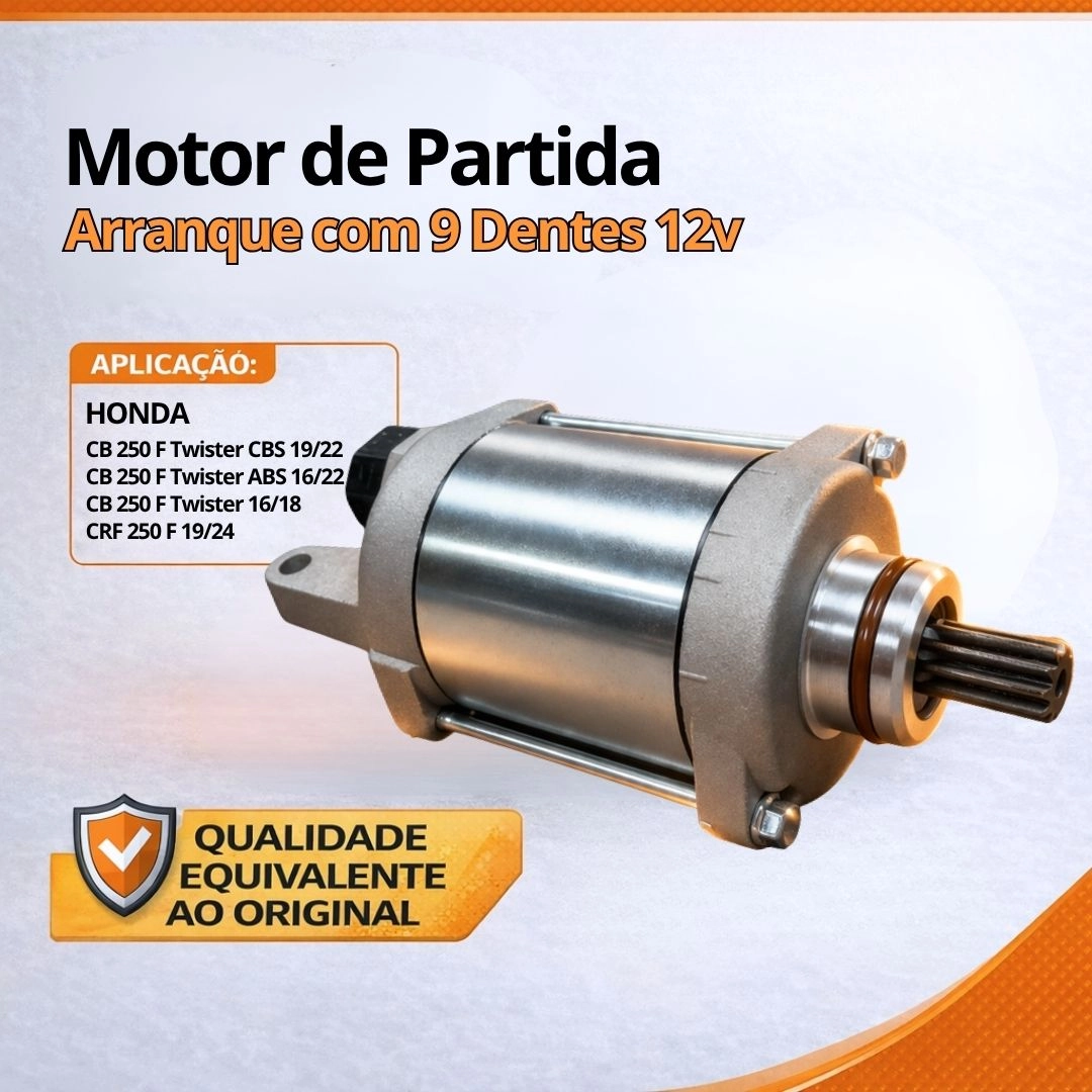 Motor de Partida 9 Dentes 12v Para Cb Twister 250 2016 a 2022 Crf 250 2019 a 2024 90205930 Magnetron Motor de Partida 9 Dentes 12v Para Cb Twister 250 2016 a 2022 Crf 250 2019 a 2024 90205930 Magnetron