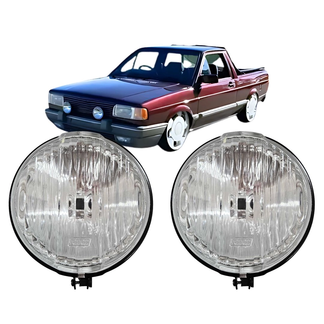 Par Farol Auxiliar Para Saveiro Quadrado GT GTS Até 97 Vidro Par Farol Auxiliar Para Saveiro Quadrado GT GTS Até 97 Vidro