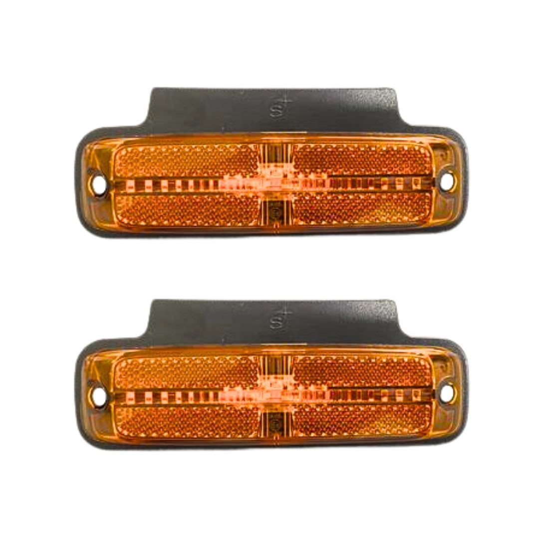 Par Lanterna Lateral Posição Refletor C/ Suporte LED Amarela