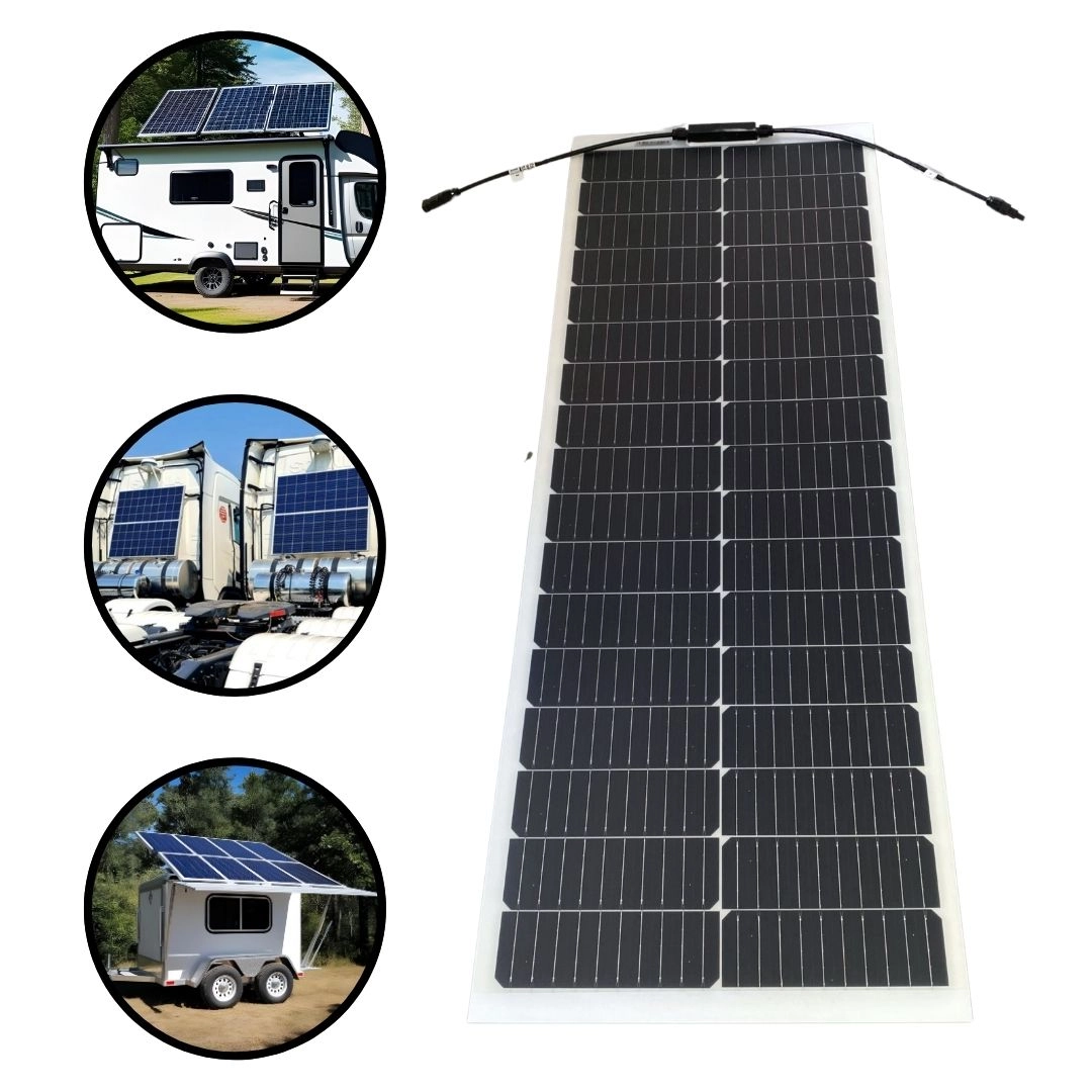 Par Painel Solar Automotivo Flexível Caminhão MotorHome 80w Par Painel Solar Automotivo Flexível Caminhão MotorHome 80w