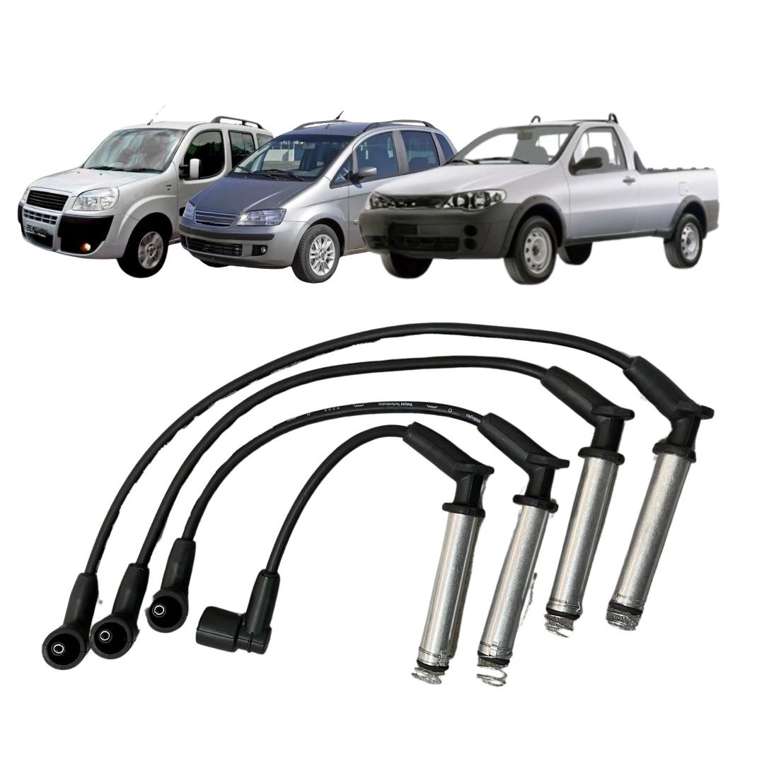 Jogo 4 Cabos Ignição Para Fiat Doblo Idea Strada 1.8 7083829