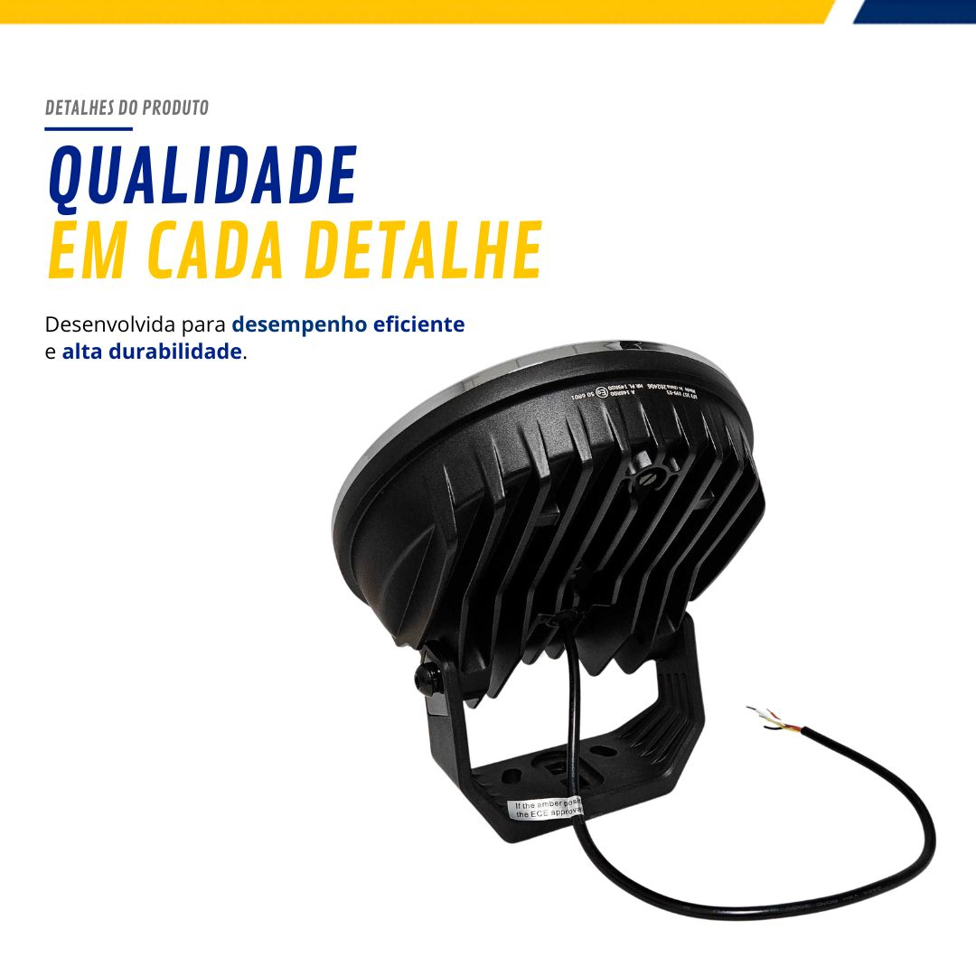 Par Farol 9 Polegadas LED 22cm Original Hella Blade Drl Branco/Âmbar 18W 12/24V Bivolt