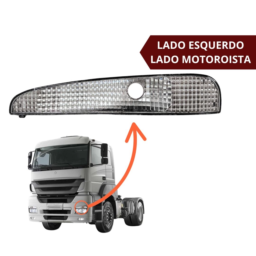 Lanterna Pisca Seta Dianteiro 24v Para Mercedes Axor 2006 a 2022 Lado Esquerdo Autolux 9408200321