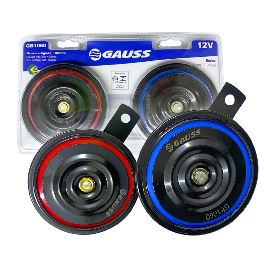 Par Buzina Tipo Disco 12v Universal Carro Moto Buzina Disco Duplo Universal 12v Gauss Som Alto e Forte
