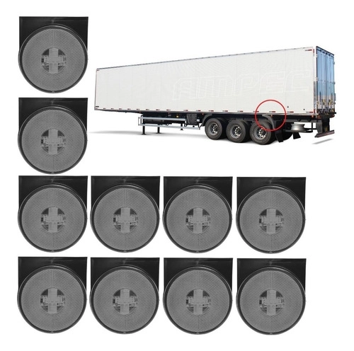 Kit 10 Lanternas Lateral Led Caminhão Carreta Com Suporte Cristal G