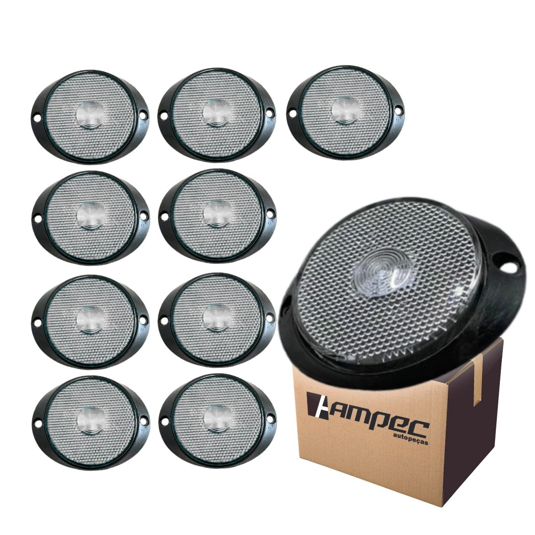 Kit 10 Lanternas Lateral Led Caminhão Carreta Frontal Cristal