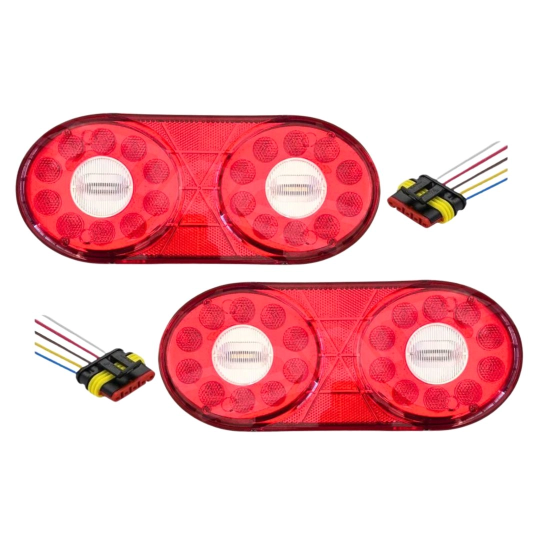 Kit Lanterna Traseira Carreta Randon Full Led 13 + Chicotes