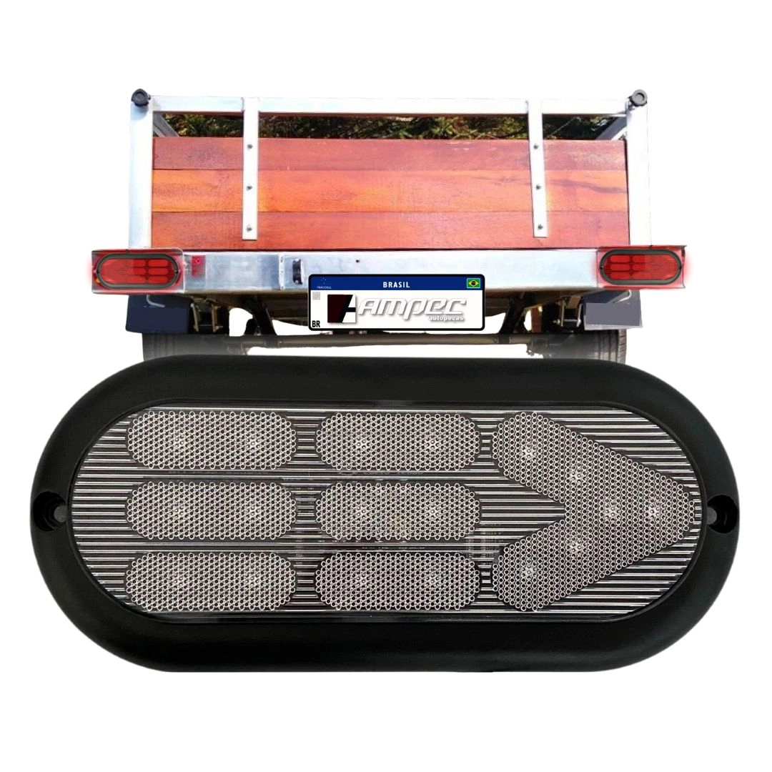 Lanterna Traseira Carretinha Universal 18 Leds Cristal