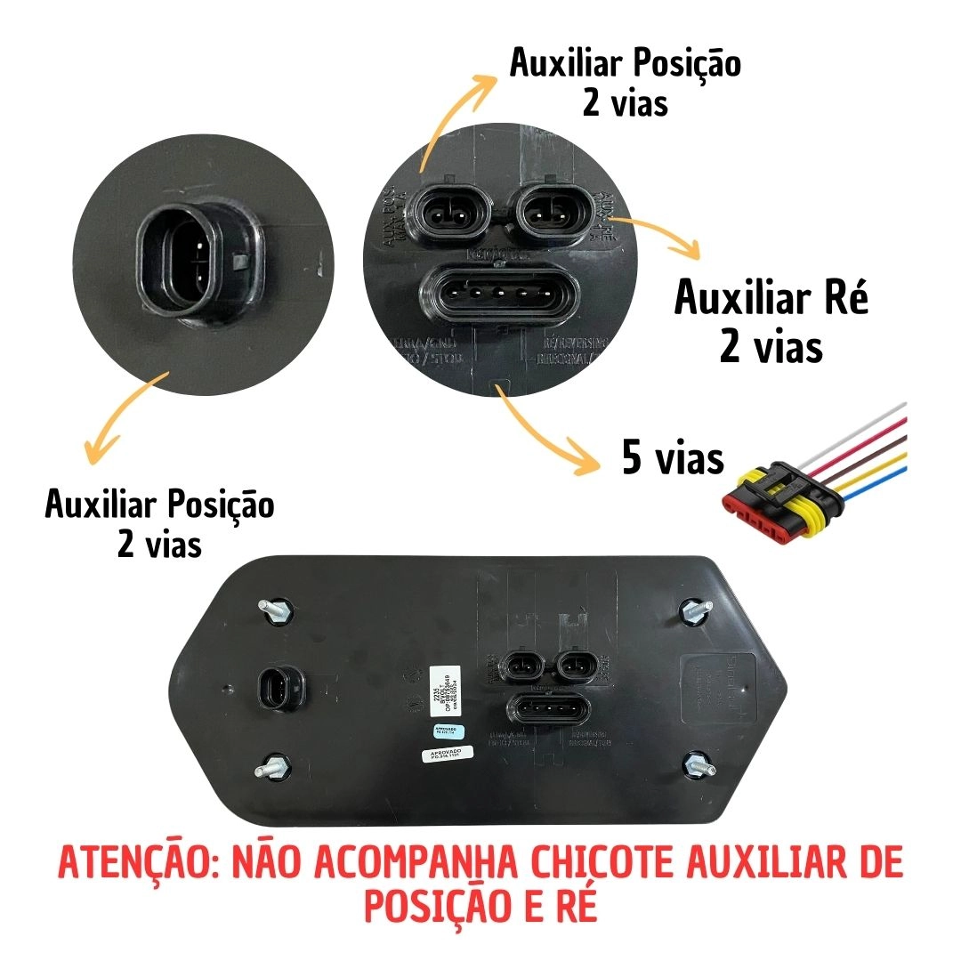 Kit Lanterna Traseira Turn Led Sequencial Bivolt + Chicotes Kit Lanterna Traseira Turn Led Sequencial Bivolt + Chicotes