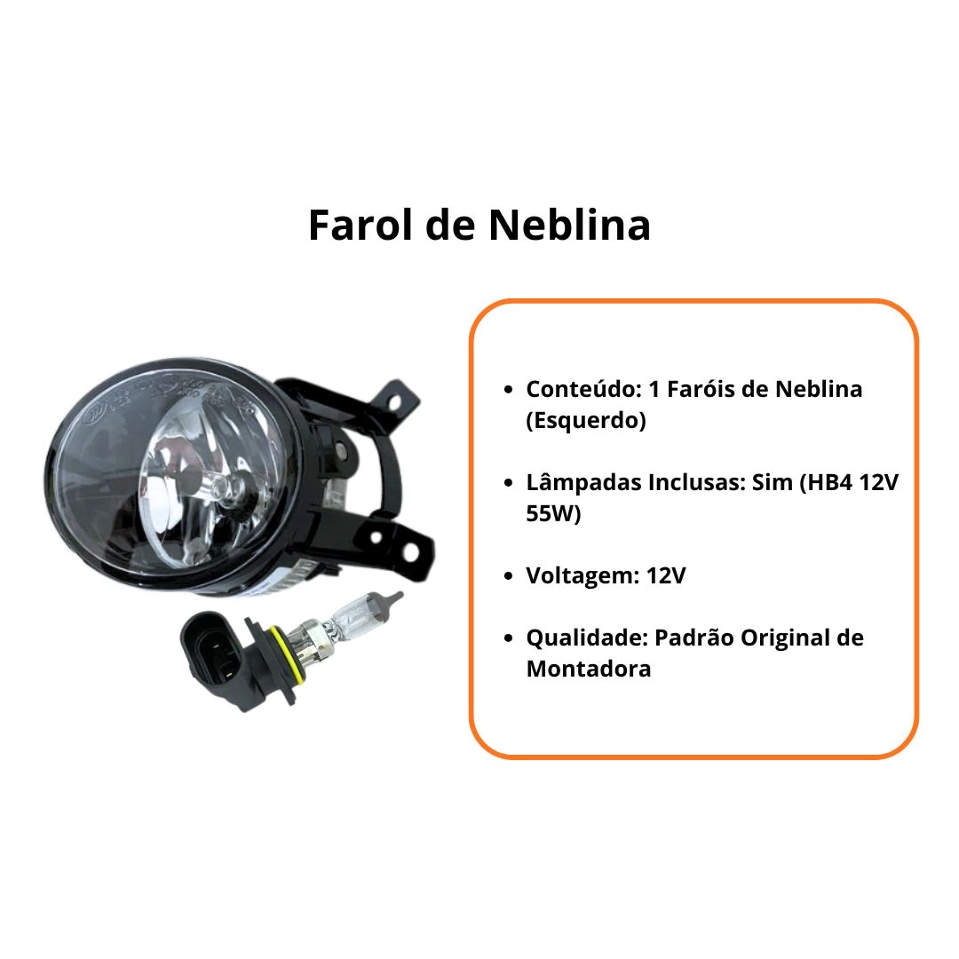 Farol Milha Auxiliar Para Volkswagen Gol Voyage Fox SpaceFox Lado Esquerdo Farol Neblina Hella