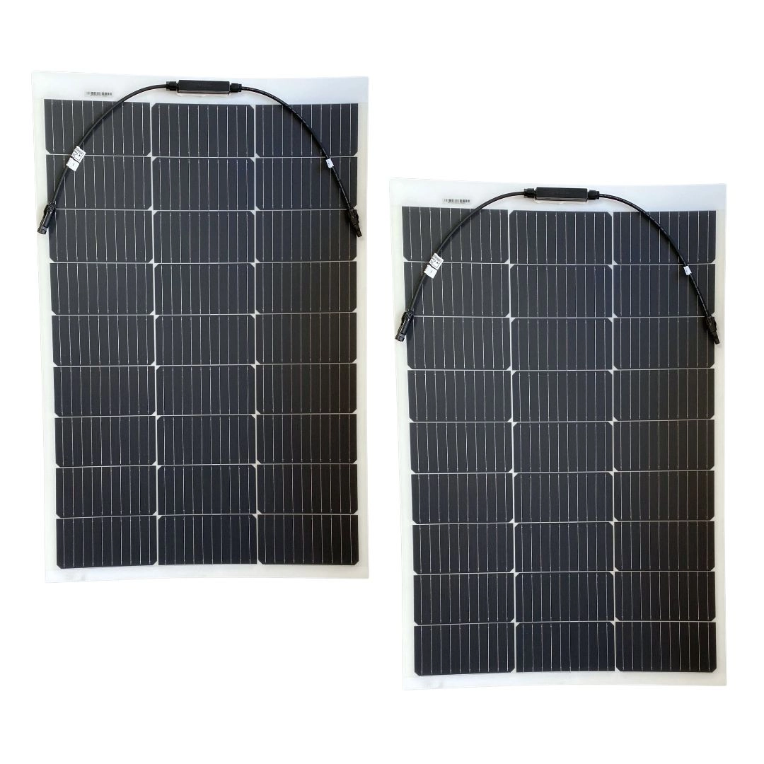 Par Painel Solar Automotivo Flexível Caminhão MotorHome 100w