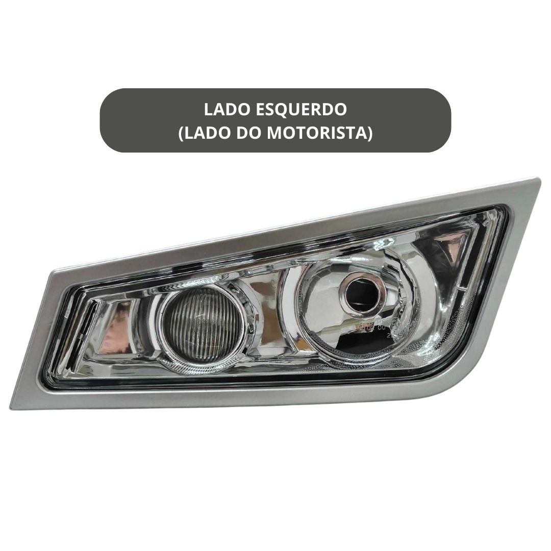 Farol Auxiliar Milha e Neblina Foco Duplo Com Moldura Para Volvo FM FH Lado Esquerdo Farol Auxiliar Milha e Neblina Foco Duplo Com Moldura Para Volvo FM FH Lado Esquerdo